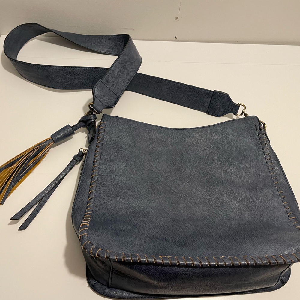 Jen & Co Brand Nina Vegan Crossbody Purse Light Blue